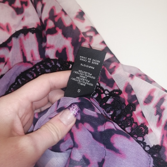 RAMPAGE Cold Shoulder Button Up Lace Top NWOT - Picture 8 of 11